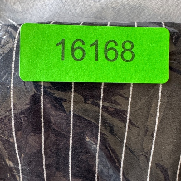 Fred David Women's Vintage Pinstripe‎ Sheer Satin Button Up Blouse Black Medium - Picture 14 of 14